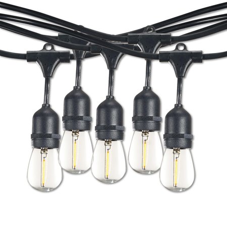 BULBRITE 30 ft. Plug-In Edison Bulb S14 LED Black String Light w/Shatter Resistant Bulbs 12-Sockets 812313